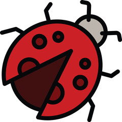 Poster - ladybird cute icon. outline ladybird cute vector icon for web design isolated on white background co