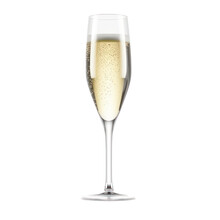 Champagne Flute Isolated On Transparent Background. Generative AI.