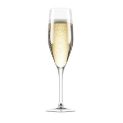 Wall Mural - Champagne flute isolated on transparent background. Generative AI.