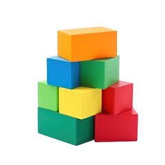 Toy block isolated on transparent background. Generative AI.