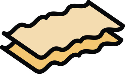 Canvas Print - Dish lasagne icon outline vector. Lasagna pasta. Italian food color flat
