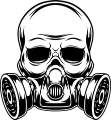 Wall Mural - illustration of skull and gas mask