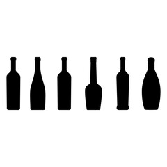Wall Mural - Wine bottle icon vector set. Wine illustration sign collection. bottle symbol or logo.
