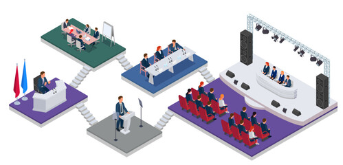 Conference Hall Isometric Concept