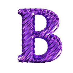 Ribbed purple symbol. letter b