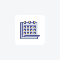 Sticker - Calendar, Date, Schedule Vector Outline Filled Icon