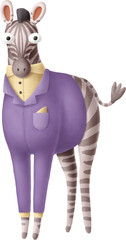 Poster - Cartoon zebra character isolated on white