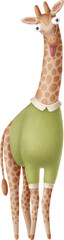 Poster - Cartoon giraffe character isolated on white