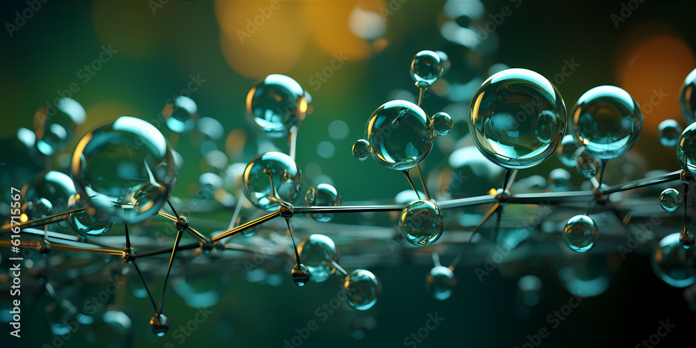 Green Hydrogen H2 gas molecule. Production of green hydrogen energy ...