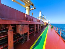 A Well Painted Of Walk Way On A Cargo Ship