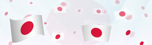 Japan Flag-themed Abstract Design On A Banner. Abstract Background Design With National Flags.