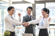 © wattana - ฺBusiness people celebrating success startup project together at office meeting..