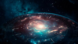 Fototapeta Kosmos - Clock close-up in space, the universe and time
