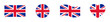 Set of national great Britain flag vector icons. Flag UK or United Kingdom. England country symbol.