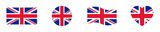 Fototapeta Londyn - Set of national great Britain flag vector icons. Flag UK or United Kingdom. England country symbol.