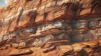 Poster - Textured surface of a sandstone cliff. Generative Ai