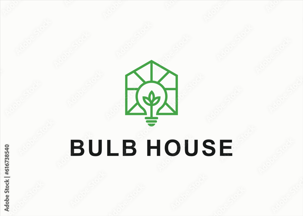 light bulb with house logo design vector silhouette illustration Stock ...
