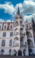 Wall Mural - Restored Gothic staircase with white walls in Albrechtsburg Meissen Germany