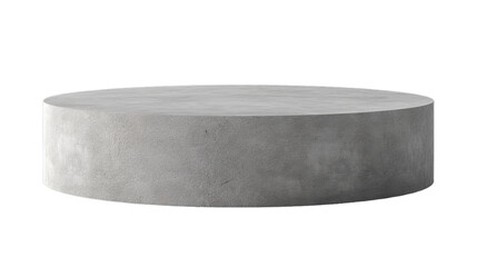Empty simple to use, circular grey stone podium for product display mockup, isolated on a transparent background
