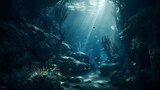 Fototapeta Do akwarium - Coral reef in the underwater world. Marine life. Sea creatures. AI generated
