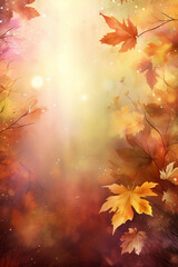 Wall Mural - magic autumn background in orange  forest