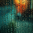 Rain Drops on misted glass of window with a blurred background and sharp focus on the droplets.that blurs the outside world.cozy and introspective. Atmosphere of a monsoon day,encouraging reflection