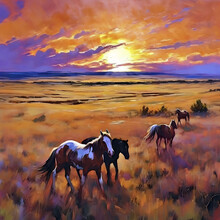Captures The Untamed Beauty And Freedom Of The Natural World.  Presents A Vast, Open Plain Stretching As Far As The Eye Can See.