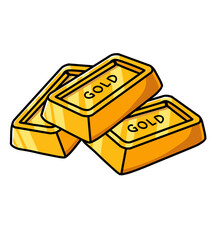 Sticker - gold bars on a white background