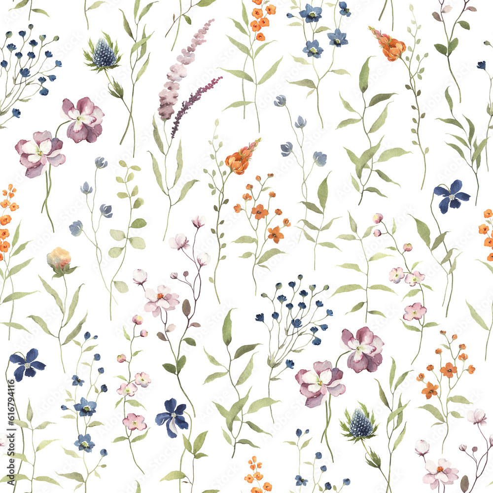 Botanical seamless pattern with of abstract delicate branches with ...