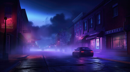 a modern cyberpunk inspired illustration, car in the neon lighted city, ai generated image