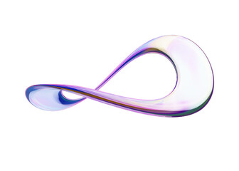 Aufkleber - 3d colorful glass geometric shape on isolated background. 3d rendering illustration.
