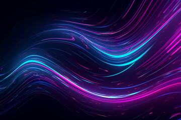 Wall Mural - abstract background with glowing lines and bokeh. Generative AI