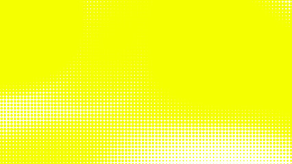 Poster - Dots halftone white yellow color pattern gradient texture with technology digital background. Dots pop art comics with summer background.