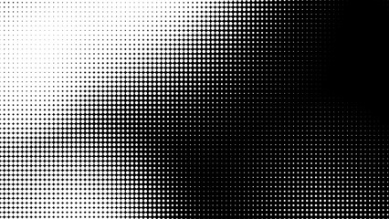 Poster - Dot white black pattern gradient texture background. Abstract pop art halftone and retro style.