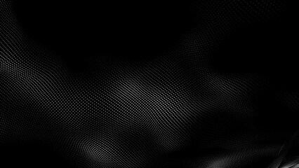 Aufkleber - Dot white black wave technology texture background. Abstract big data digital concept. 3d rendering.