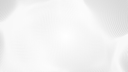 Poster - Dot white gray wave light technology texture background. Abstract big data digital concept. 3d rendering.