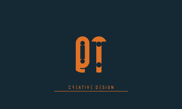 Alphabet letters Modern Creative logo QT , TQ
