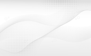 Fototapete - Abstract line pattern stripe wavy decorative artwork with geometric and halftone decoration. Overlapping design on white background.