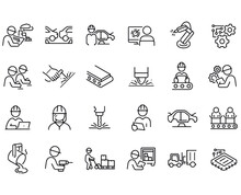 Manufacturing Line Icons Vector Design 