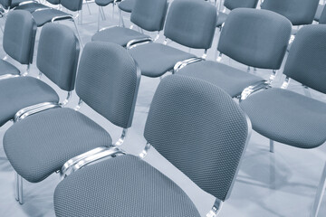 Poster - interior of modern conference hall. Chairs in the conference room