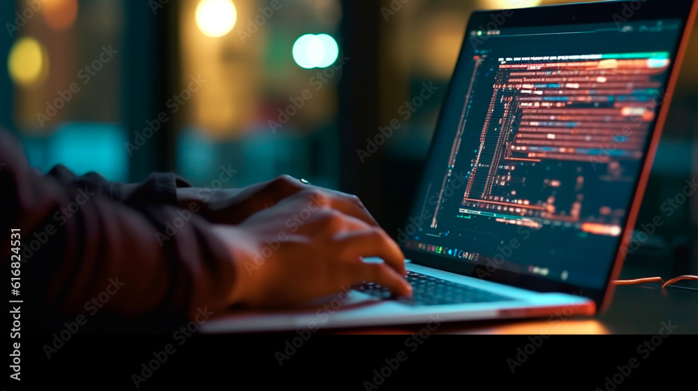 Software development concept. Coding programmer, software engineer ...