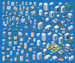 © AlexZel - Set of modern isometric buildings and houses for sites and games.