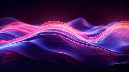 Fototapete - A vibrant rainbow-colored light wave against a dark backdrop