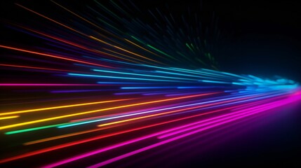Poster - Vibrant streaks of light captured in a long exposure photograph