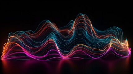 Poster - A vibrant wave of light against a dark backdrop