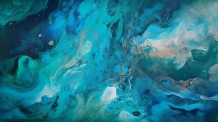 Aufkleber - An abstract painting with blue and green colors