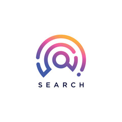 search logo idea with modern unique concept design