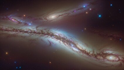 A Picture Of A Detailed View Of Two Spiral Galaxy Like Objects AI Generative