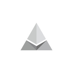 Sticker - triangle 3d shadow flat logo vector