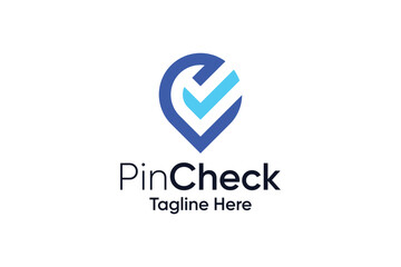 Sticker - Pin location check modern elegant logo